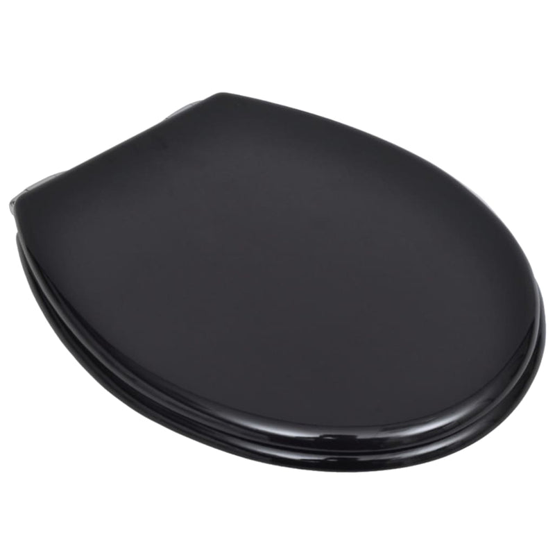 vidaXL Toilet Seats with Soft Close Lids 2 pcs MDF Black