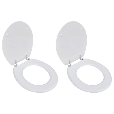 vidaXL Toilet Seats with Lids 2 pcs MDF Black