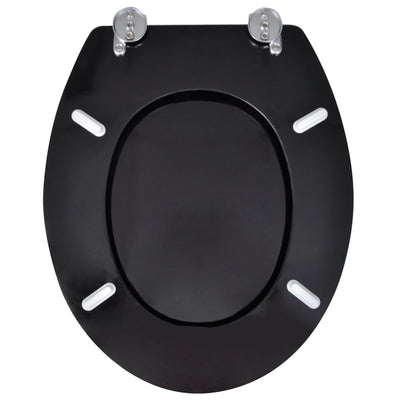 vidaXL Toilet Seats with Lids 2 pcs MDF Black