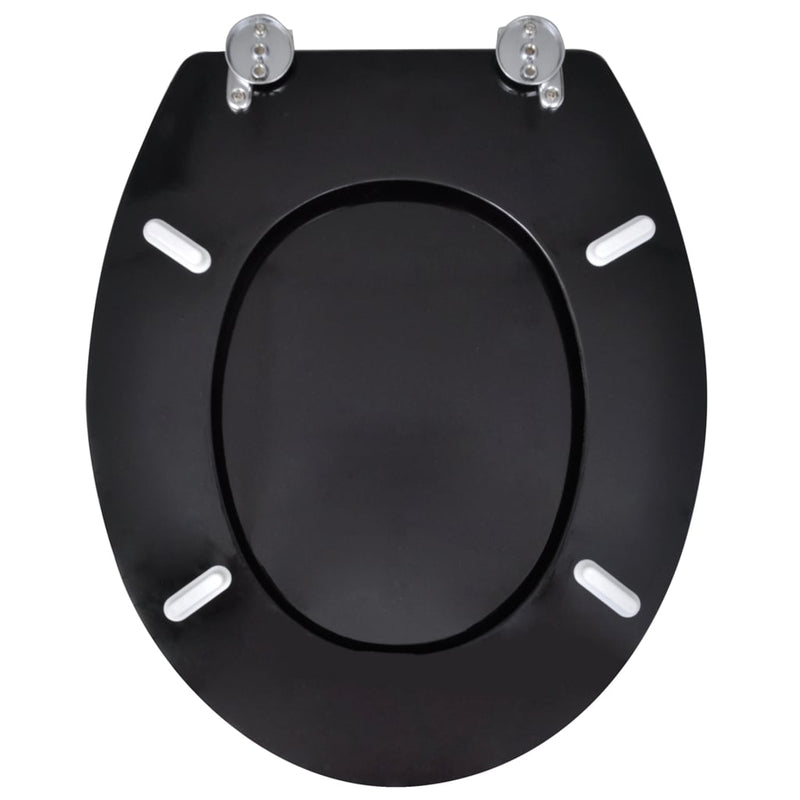 vidaXL Toilet Seats with Lids 2 pcs MDF Black