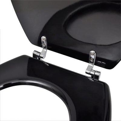vidaXL Toilet Seats with Lids 2 pcs MDF Black