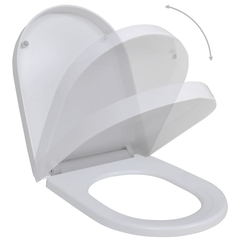 vidaXL Toilet Seats with Soft Close Lids 2 pcs Plastic White