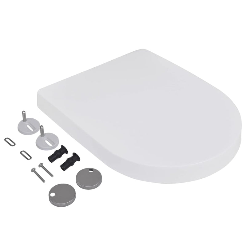 vidaXL Toilet Seats with Soft Close Lids 2 pcs Plastic White