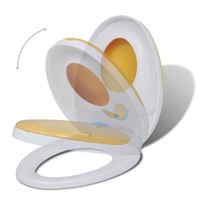 vidaXL Toilet Seats with Soft Close Lids 2 pcs Plastic White and Yellow