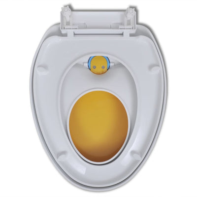 vidaXL Toilet Seats with Soft Close Lids 2 pcs Plastic White and Yellow