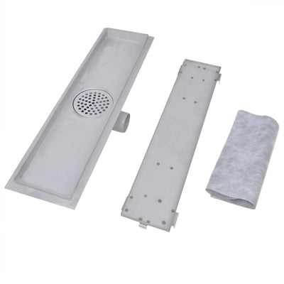 vidaXL Linear Shower Drain 2 pcs 530x140 mm Stainless Steel