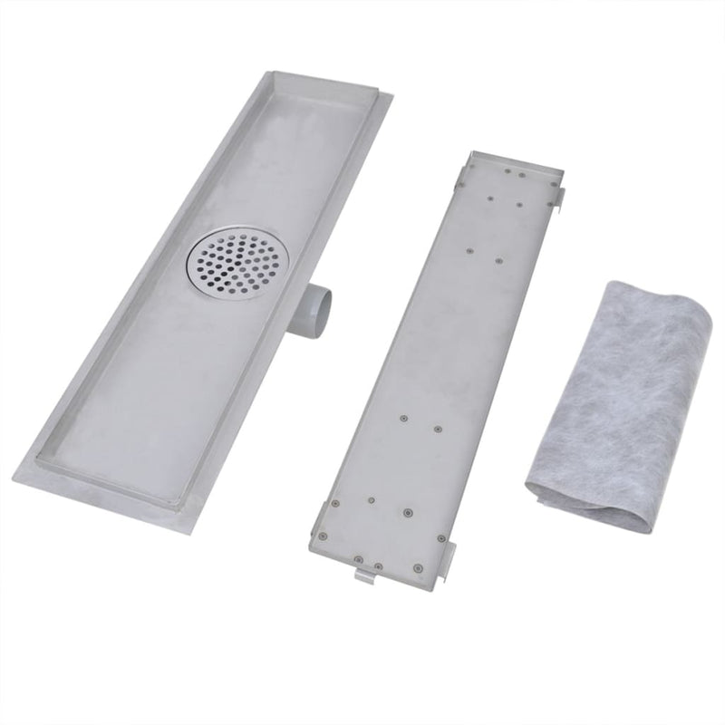 vidaXL Linear Shower Drain 2 pcs 530x140 mm Stainless Steel