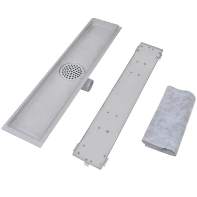 vidaXL Linear Shower Drain 2 pcs 830x140 mm Stainless Steel