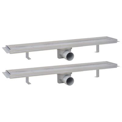 vidaXL Linear Shower Drain 2 pcs 830x140 mm Stainless Steel
