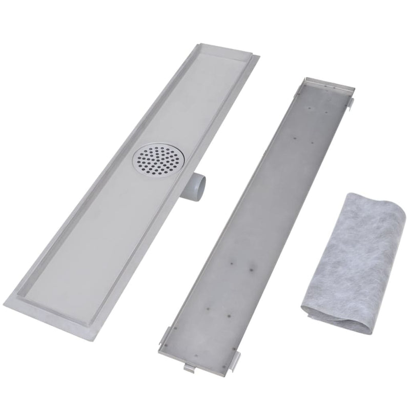 vidaXL Linear Shower Drain 2 pcs 830x140 mm Stainless Steel