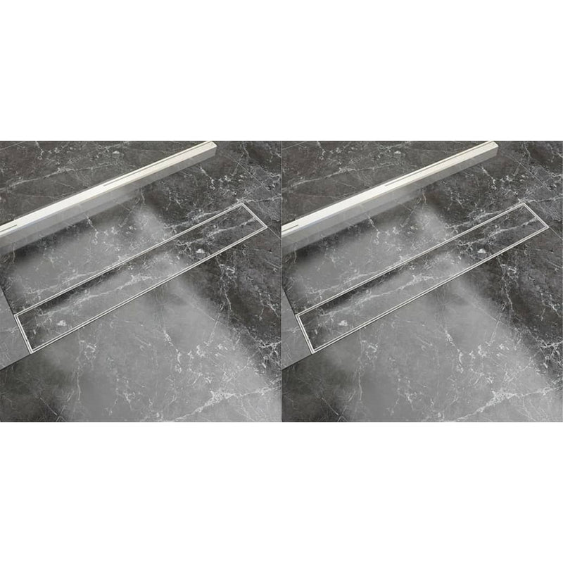 vidaXL Linear Shower Drain 2 pcs 830x140 mm Stainless Steel