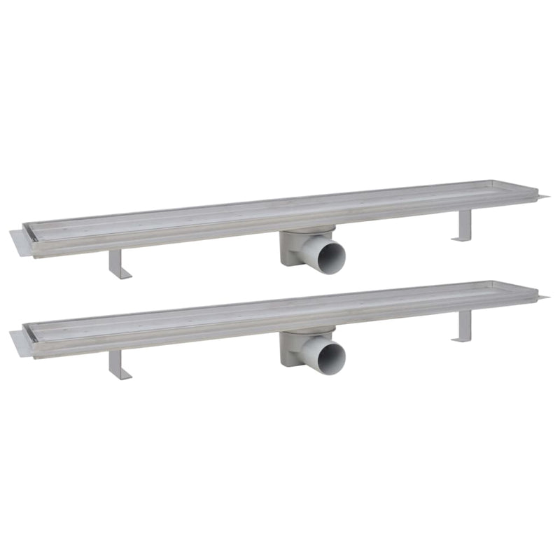 vidaXL Linear Shower Drain 2 pcs 830x140 mm Stainless Steel