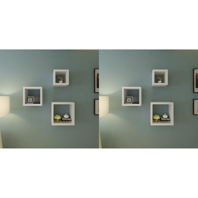 vidaXL Wall Cube Shelves 6 pcs White