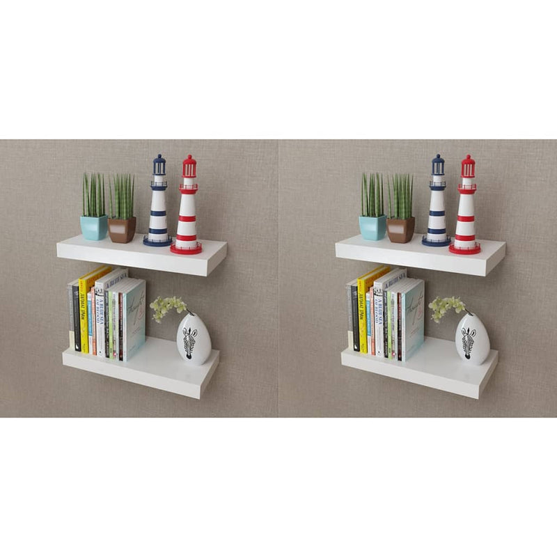 vidaXL Wall Shelves 4 pcs White 60 cm