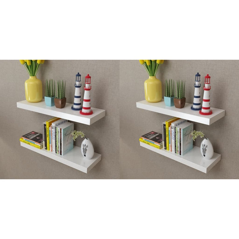 vidaXL Wall Shelves 4 pcs White 60 cm