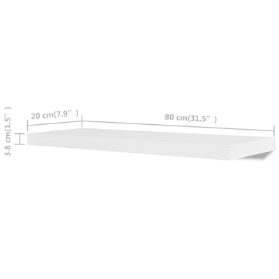 vidaXL Wall Shelves 4 pcs White 60 cm