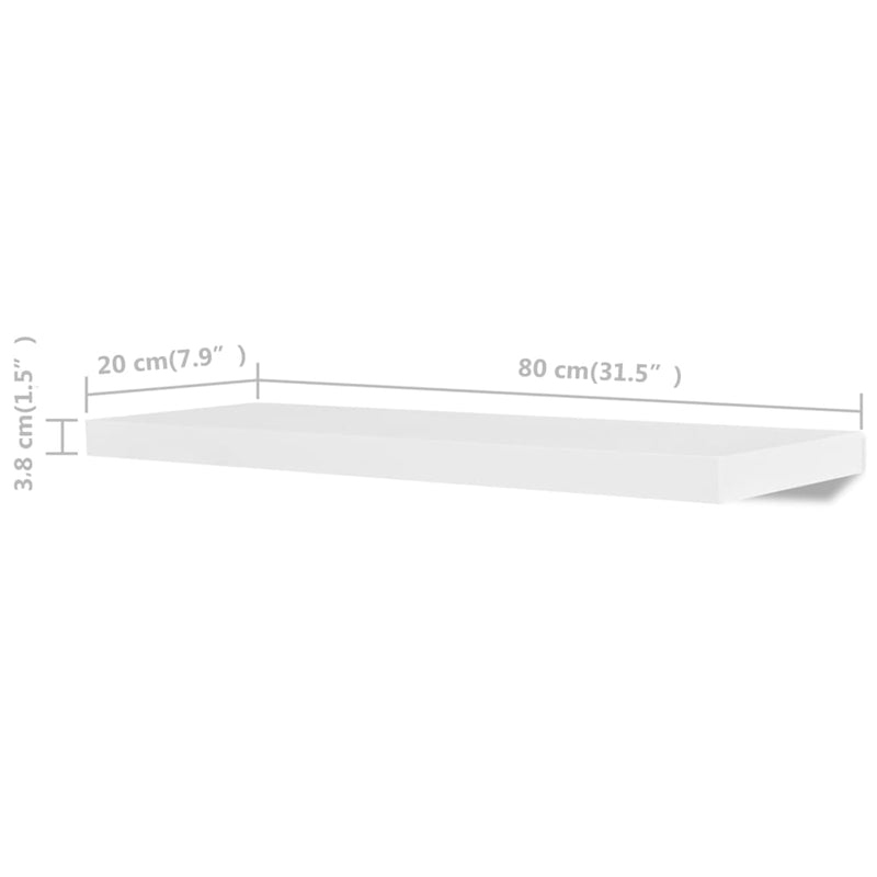 vidaXL Wall Shelves 4 pcs White 60 cm