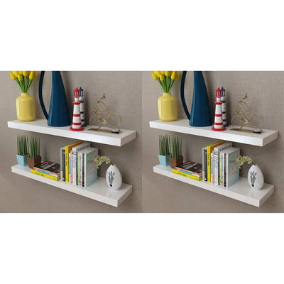 vidaXL Wall Shelves 4 pcs White 60 cm