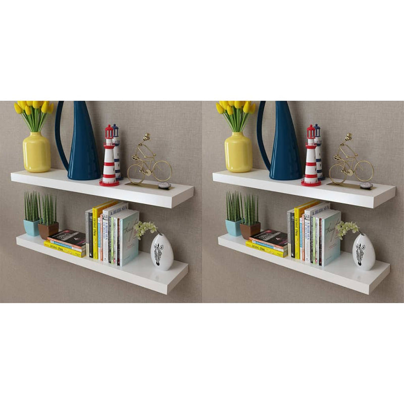 vidaXL Wall Shelves 4 pcs White 60 cm