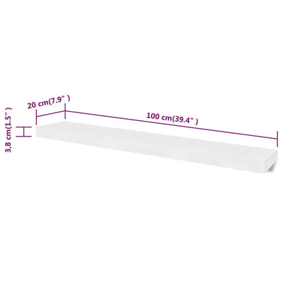vidaXL Wall Shelves 4 pcs White 60 cm