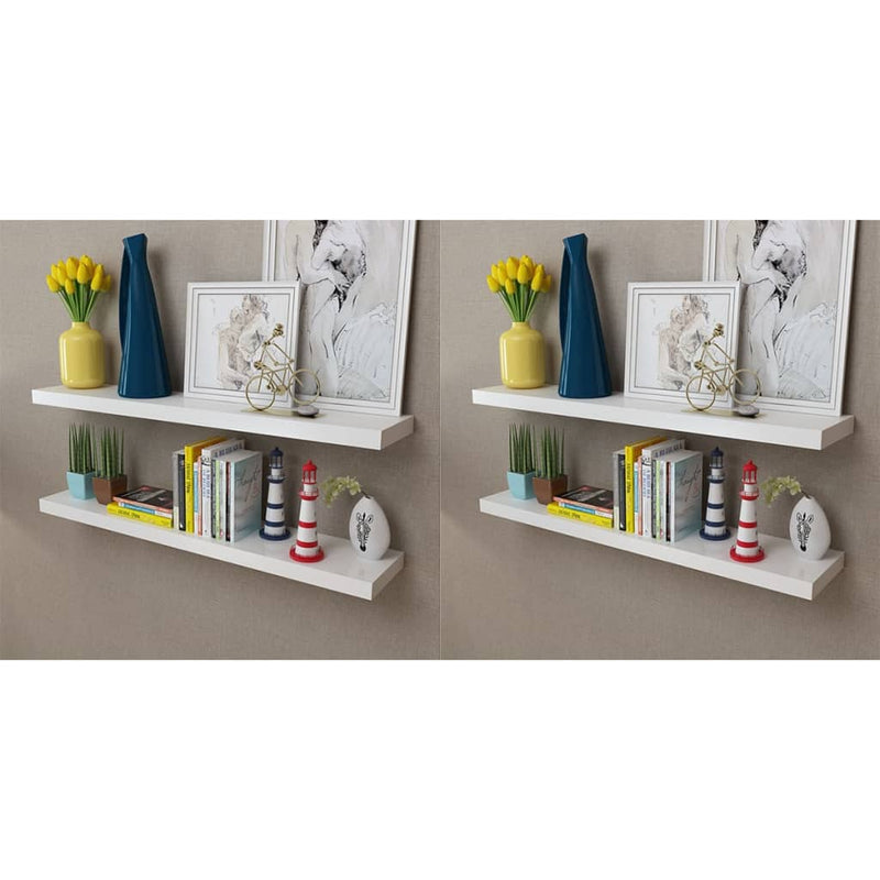 vidaXL Wall Shelves 4 pcs White 60 cm