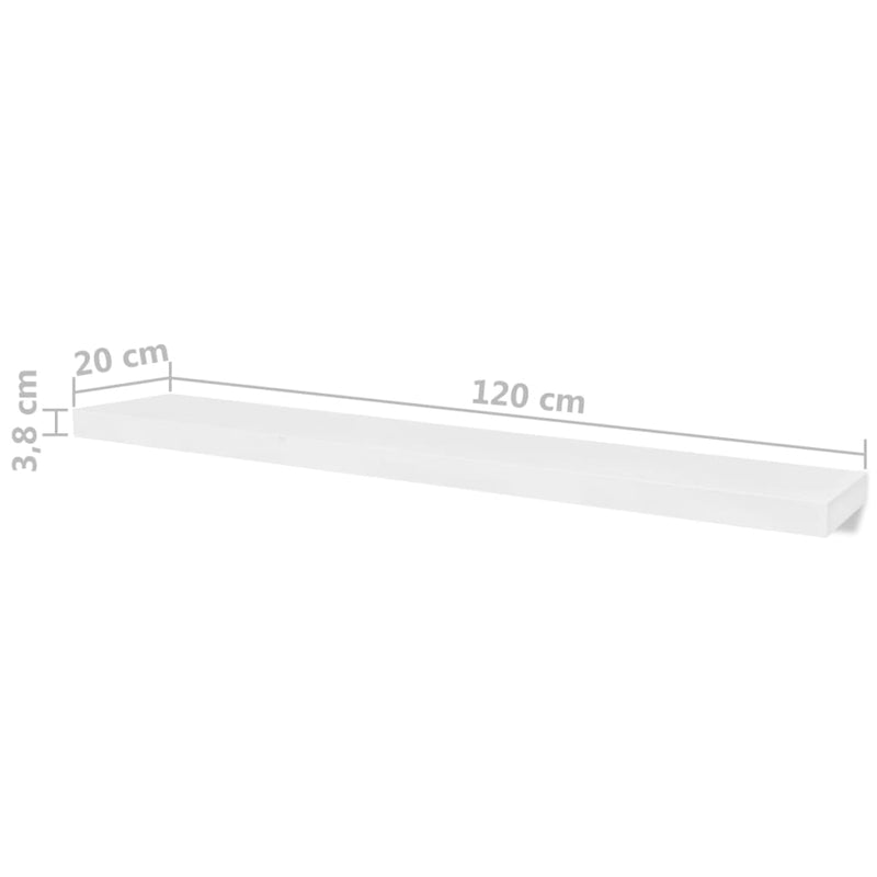 vidaXL Wall Shelves 4 pcs White 60 cm