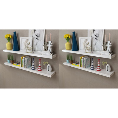 vidaXL Wall Shelves 4 pcs White 60 cm