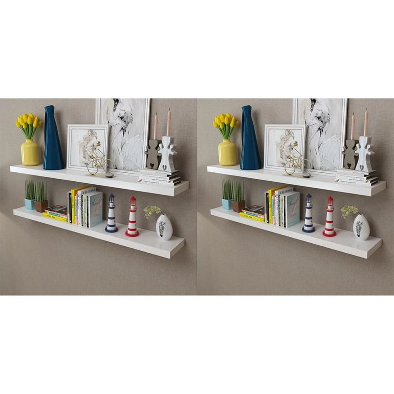 vidaXL Wall Shelves 4 pcs White 60 cm