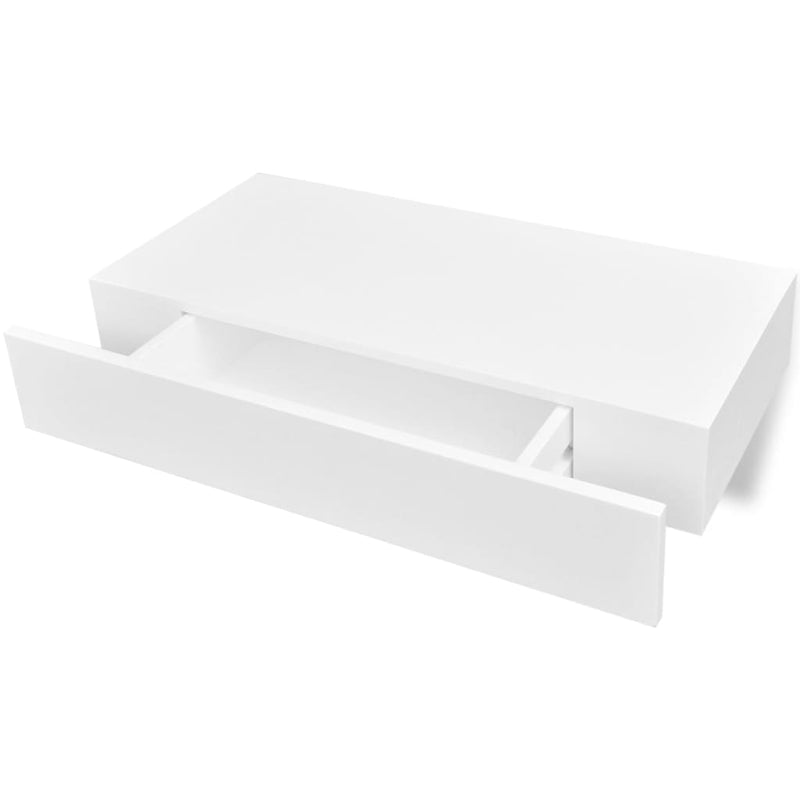 vidaXL Floating Wall Shelves with Drawers 2 pcs White 48 cm