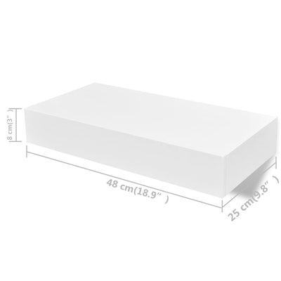 vidaXL Floating Wall Shelves with Drawers 2 pcs White 48 cm