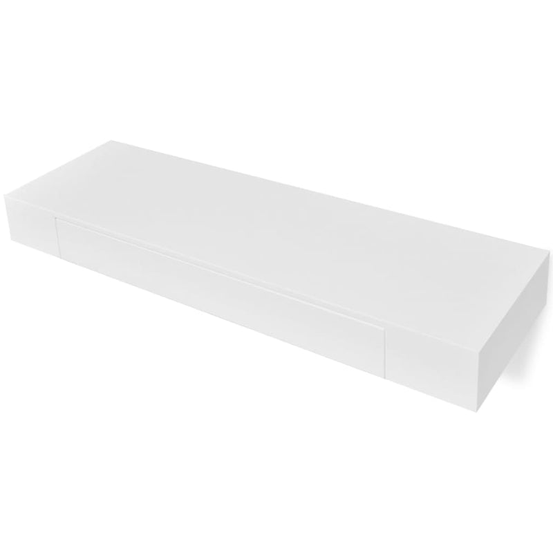 vidaXL Floating Wall Shelves with Drawers 2 pcs White 48 cm