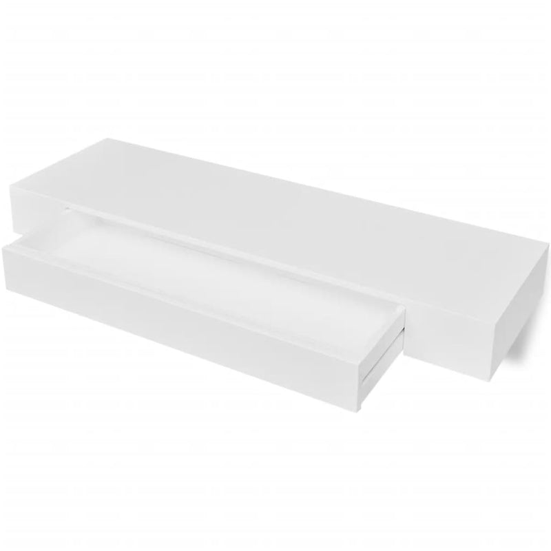 vidaXL Floating Wall Shelves with Drawers 2 pcs White 48 cm