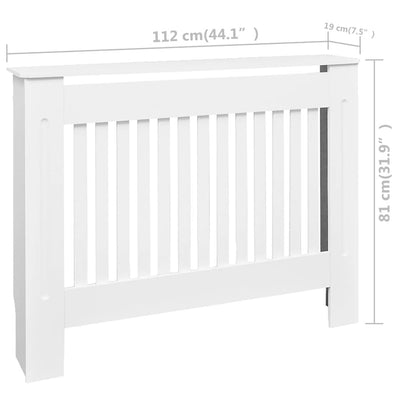 vidaXL Radiator Covers 2 pcs White MDF 112 cm