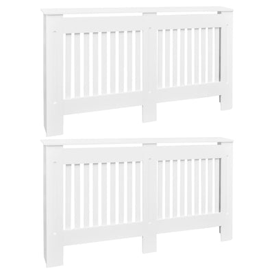 vidaXL Radiator Covers 2 pcs White MDF 112 cm