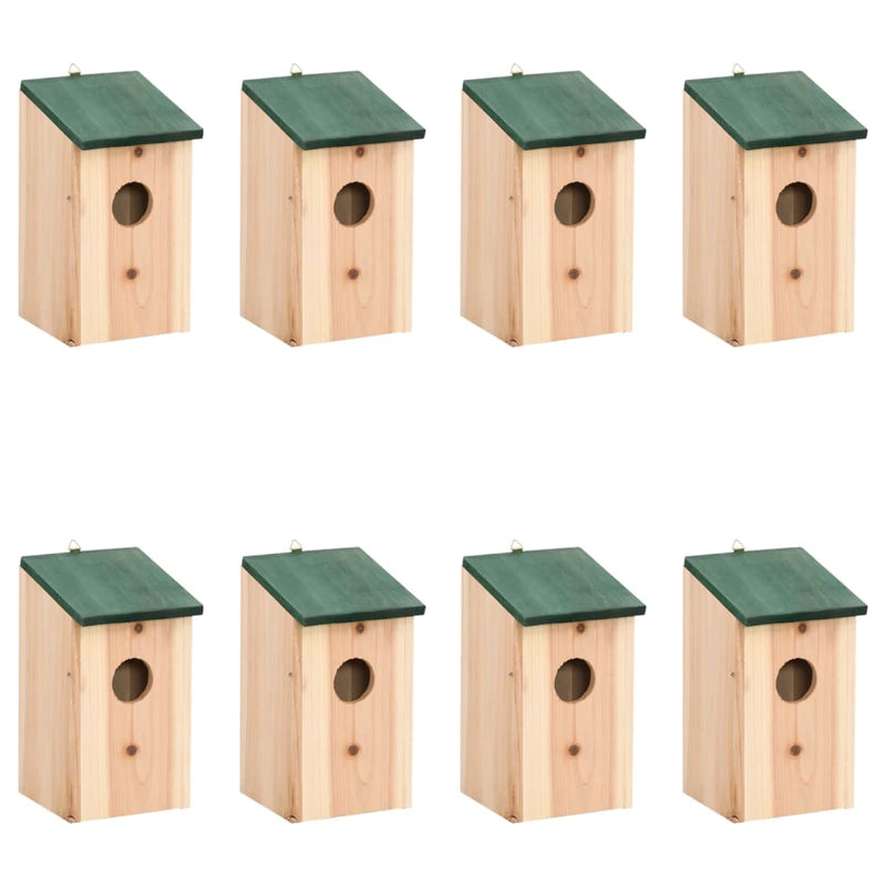 vidaXL Bird Houses 8 pcs Wood 12x12x22 cm