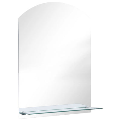 vidaXL Wall Mirror with Shelf 30x50 cm Tempered Glass