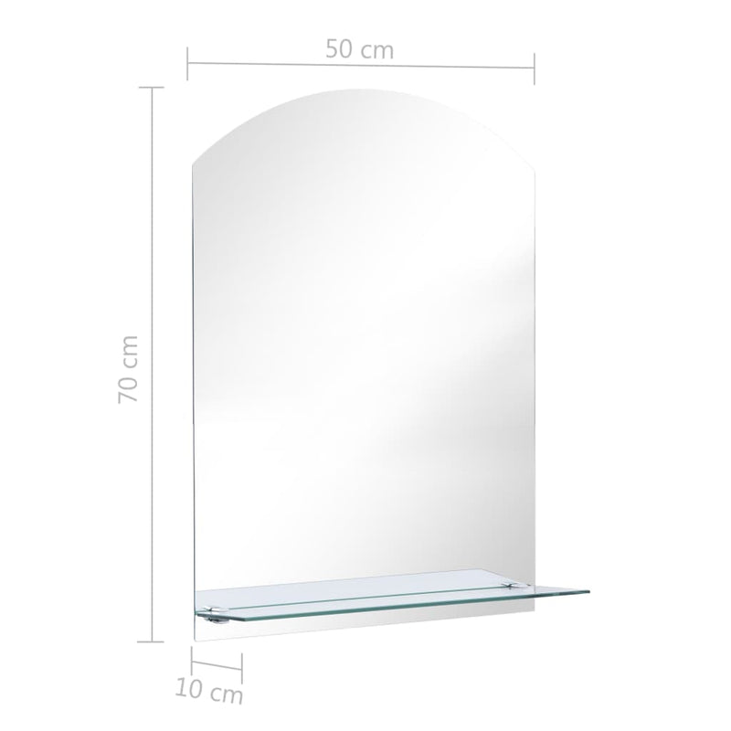 vidaXL Wall Mirror with Shelf 30x50 cm Tempered Glass