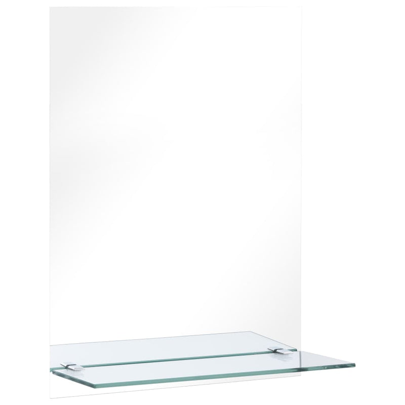 vidaXL Wall Mirror with Shelf 30x50 cm Tempered Glass