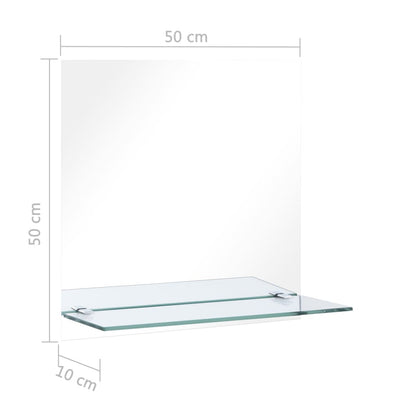 vidaXL Wall Mirror with Shelf 30x50 cm Tempered Glass