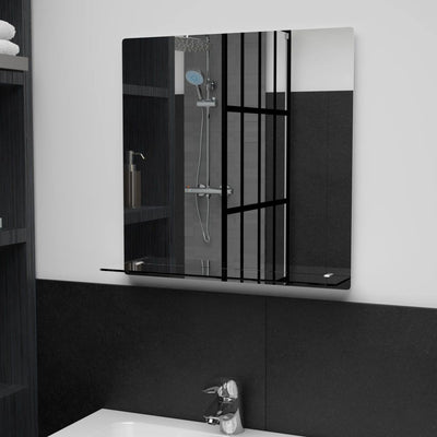 vidaXL Wall Mirror with Shelf 30x50 cm Tempered Glass