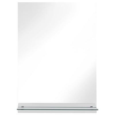 vidaXL Wall Mirror with Shelf 30x50 cm Tempered Glass