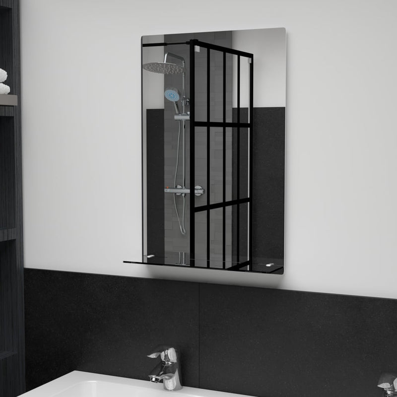vidaXL Wall Mirror with Shelf 30x50 cm Tempered Glass
