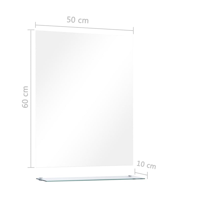 vidaXL Wall Mirror with Shelf 30x50 cm Tempered Glass