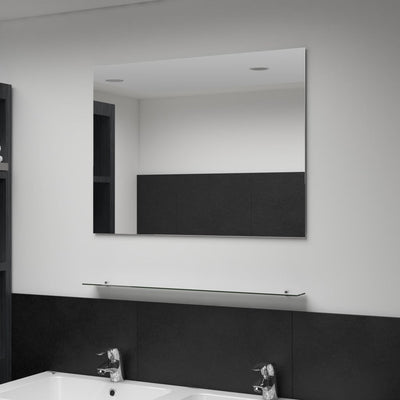 vidaXL Wall Mirror with Shelf 30x50 cm Tempered Glass