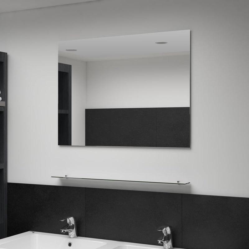 vidaXL Wall Mirror with Shelf 30x50 cm Tempered Glass