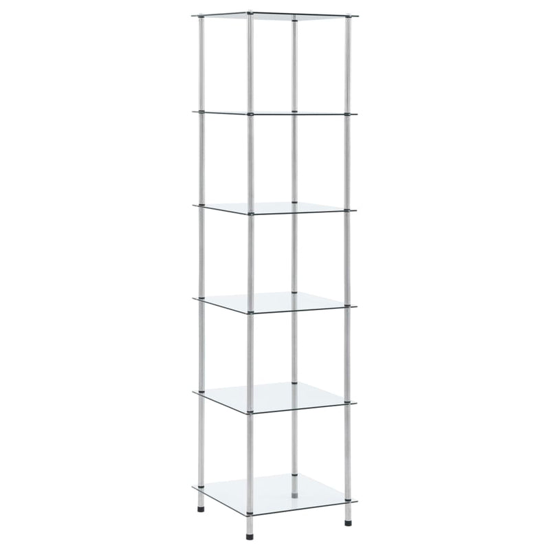vidaXL 6-Tier Shelf Transparent 40x40x160 cm Tempered Glass