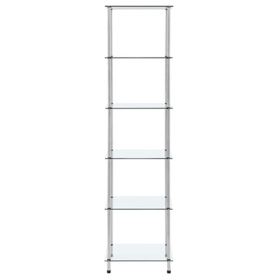 vidaXL 6-Tier Shelf Transparent 40x40x160 cm Tempered Glass