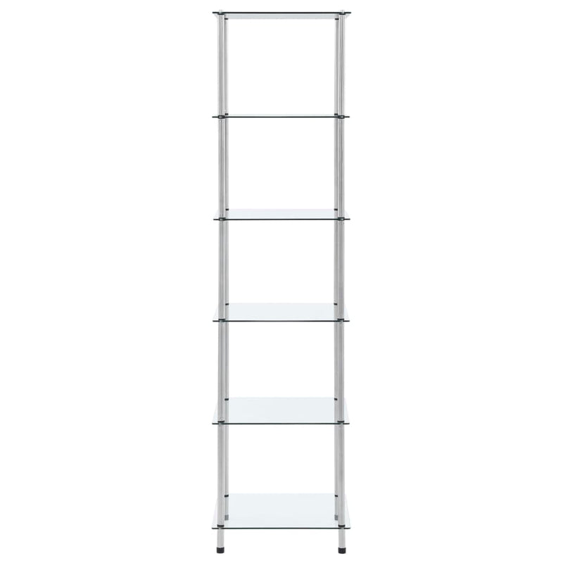 vidaXL 6-Tier Shelf Transparent 40x40x160 cm Tempered Glass