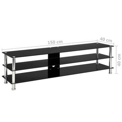 vidaXL TV Stand Transparent 120x40x40 cm Tempered Glass
