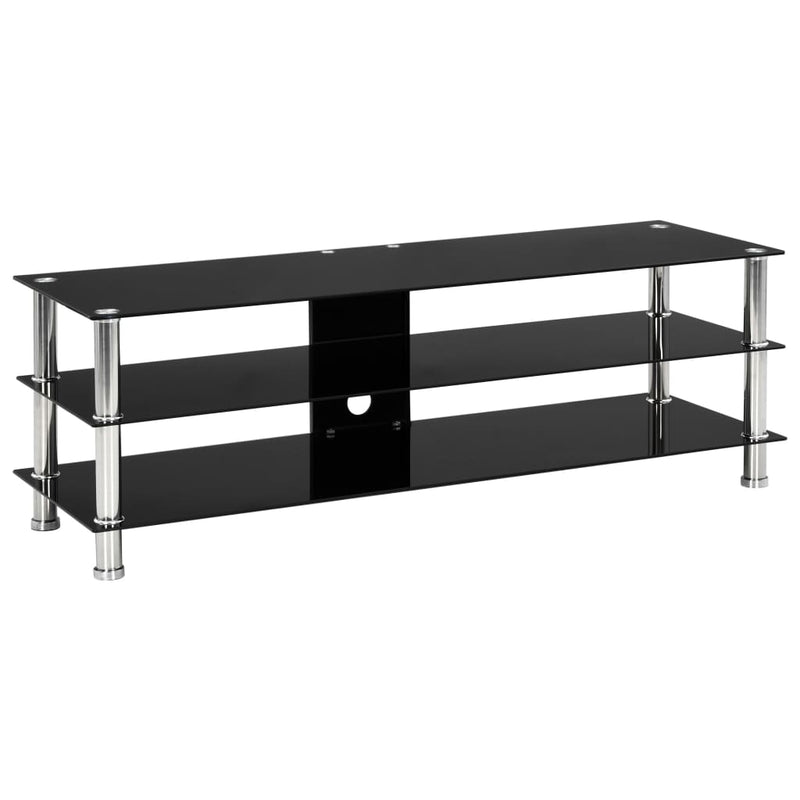 vidaXL TV Stand Transparent 120x40x40 cm Tempered Glass
